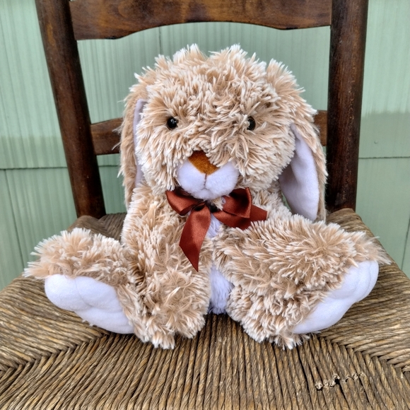 2016 Neil Enterprises Brown Large Floppy Ear Furry Easter Rabbit Bunny Plush - Picture 2 of 10